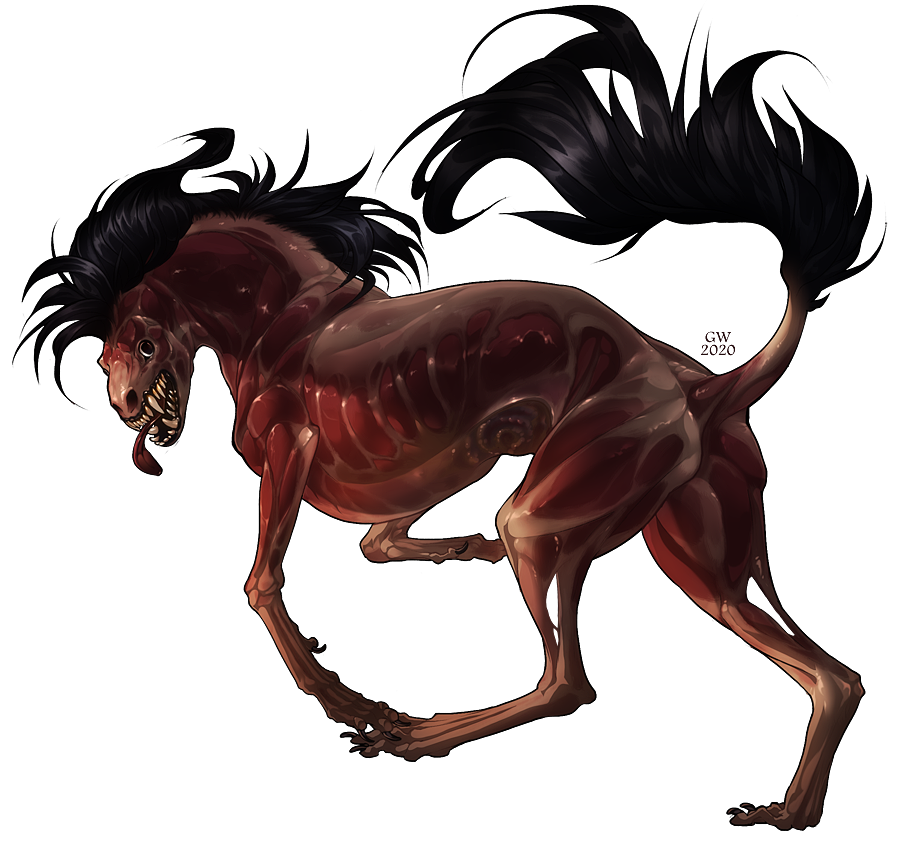 2020 alpha_channel black_hair digital_media_(artwork) grypwolf hair monster muscular open_mouth simple_background teeth tongue transparent_background