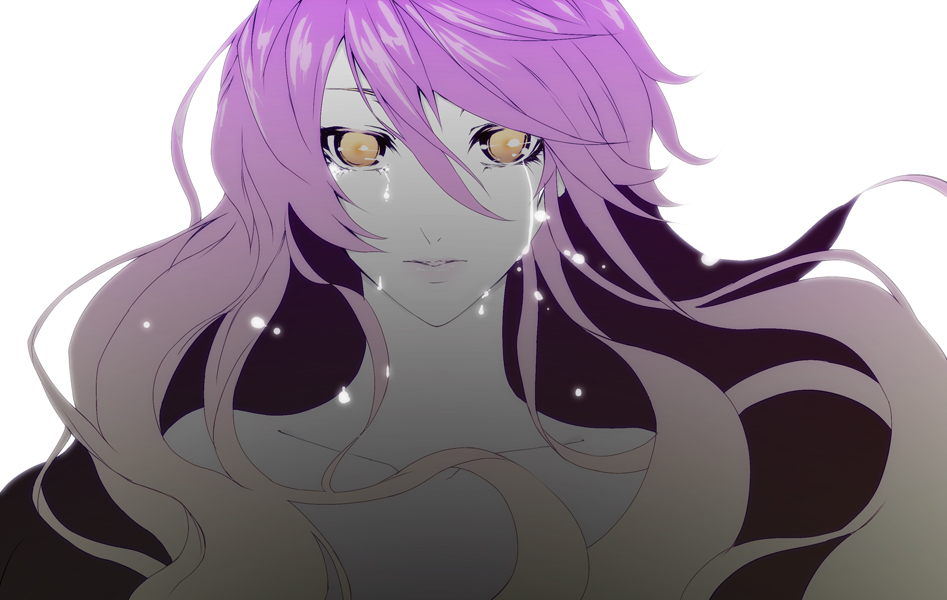 backlighting bad_id bad_pixiv_id bangs banned_artist bare_shoulders blonde_hair collarbone colored_eyelashes crying crying_with_eyes_open gradient_hair hair_between_eyes hijiri_byakuren long_hair looking_at_viewer multicolored_hair nude parted_lips pink_lips purple_hair s_tanly simple_background solo streaming_tears teardrop tears touhou upper_body very_long_hair white_background wind yellow_eyes