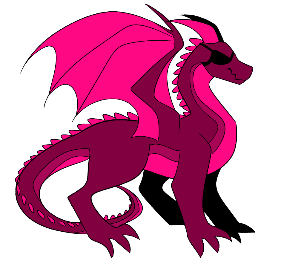 ambiguous_gender dragon eye_patch eyewear feral kreptacat pink_body purple_body scalie solo western_dragon wings