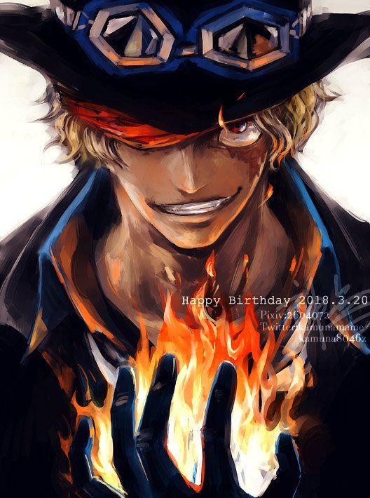 1boy artist_name black_gloves black_hat blonde_hair dated english_text fire gloves goggles goggles_on_headwear happy_birthday hat hat_over_one_eye kamuna8046z looking_at_viewer male_focus one_piece pixiv_id sabo_(one_piece) scar scar_across_eye scar_on_face short_hair simple_background solo third-party_source top_hat twitter_username white_background