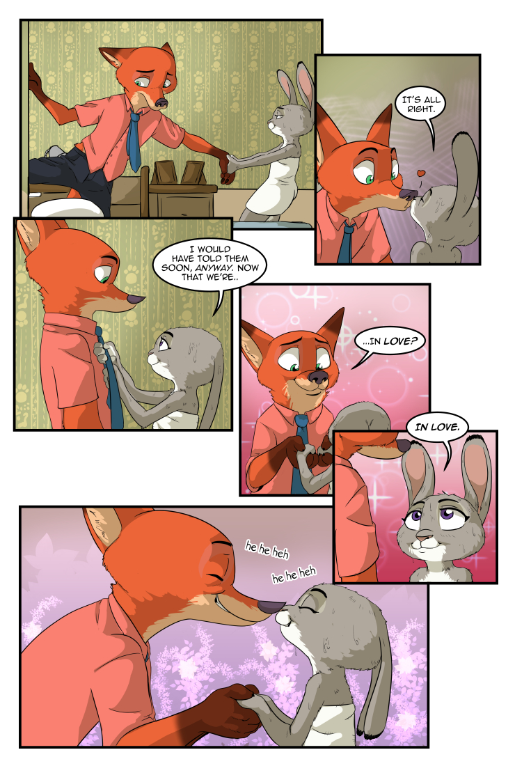 &lt;3 2020 akiric anthro bottomwear canid canine clothed clothing comic dialogue dipstick_ears disney duo english_text eyes_closed female fox gloves_(marking) green_eyes inside judy_hopps lagomorph leporid male mammal markings multicolored_ears necktie nick_wilde pants purple_eyes rabbit red_fox shirt simple_background smile speech_bubble t-shirt text topwear towel towel_only wet white_background zootopia