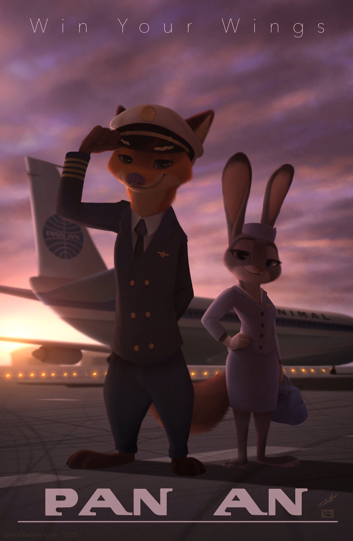 12-9 2020 aircraft airplane anthro barefoot canid canine clothed clothing detailed_background dipstick_ears disney duo english_text fox fully_clothed fur grey_body grey_fur hat headgear headwear hi_res judy_hopps lagomorph leporid light lighting looking_at_viewer mammal multicolored_ears nick_wilde orange_body orange_fur outside pink_nose rabbit red_fox sky smile standing text zootopia