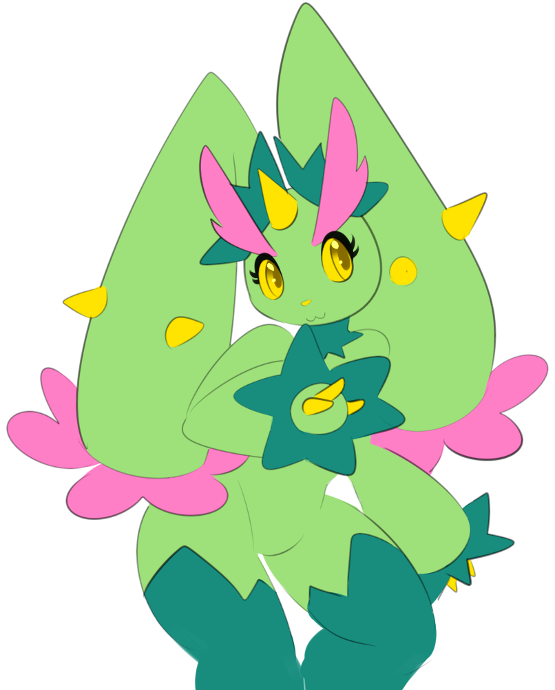 2020 3_fingers cactus elemental_creature elpatrixf female fingers flora_fauna flower fusion green_body green_skin happy hybrid long_ears lopunny maractus nintendo not_furry open_mouth plant pok&eacute;mon pok&eacute;mon_(species) pok&eacute;mon_fusion simple_background smile solo standing thorns video_games yellow_eyes yellow_sclera