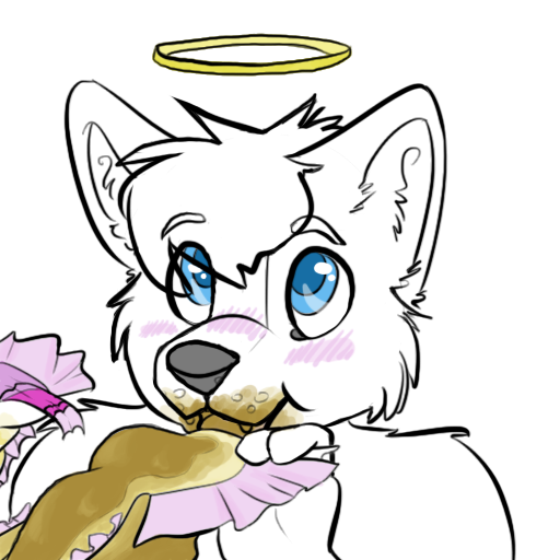 1:1 arctic_fox artie black_nose blush canid canine coren_(artist) diaper eating_feces eyebrows feces fox fur halo mammal messy_diaper open_diaper scat simple_background smearing soiling white_background white_body white_fur