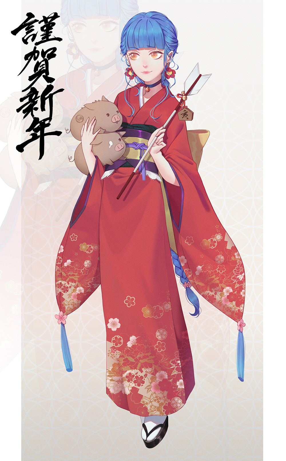 1girl highres japanese_clothes kimono original panpanmeiyou_hp