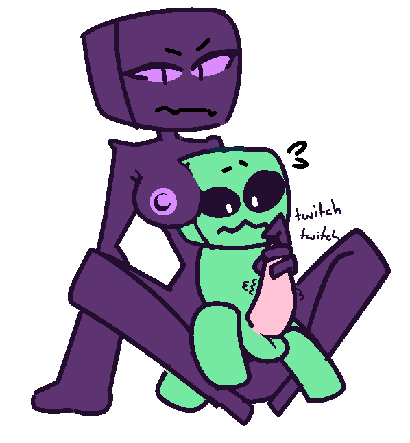 creeper domination duo enderman female female_domination genitals handjob inkplasm male male/female minecraft nervous not_furry penile penis penis_grab reach_around sex size_difference throbbing twitching video_games