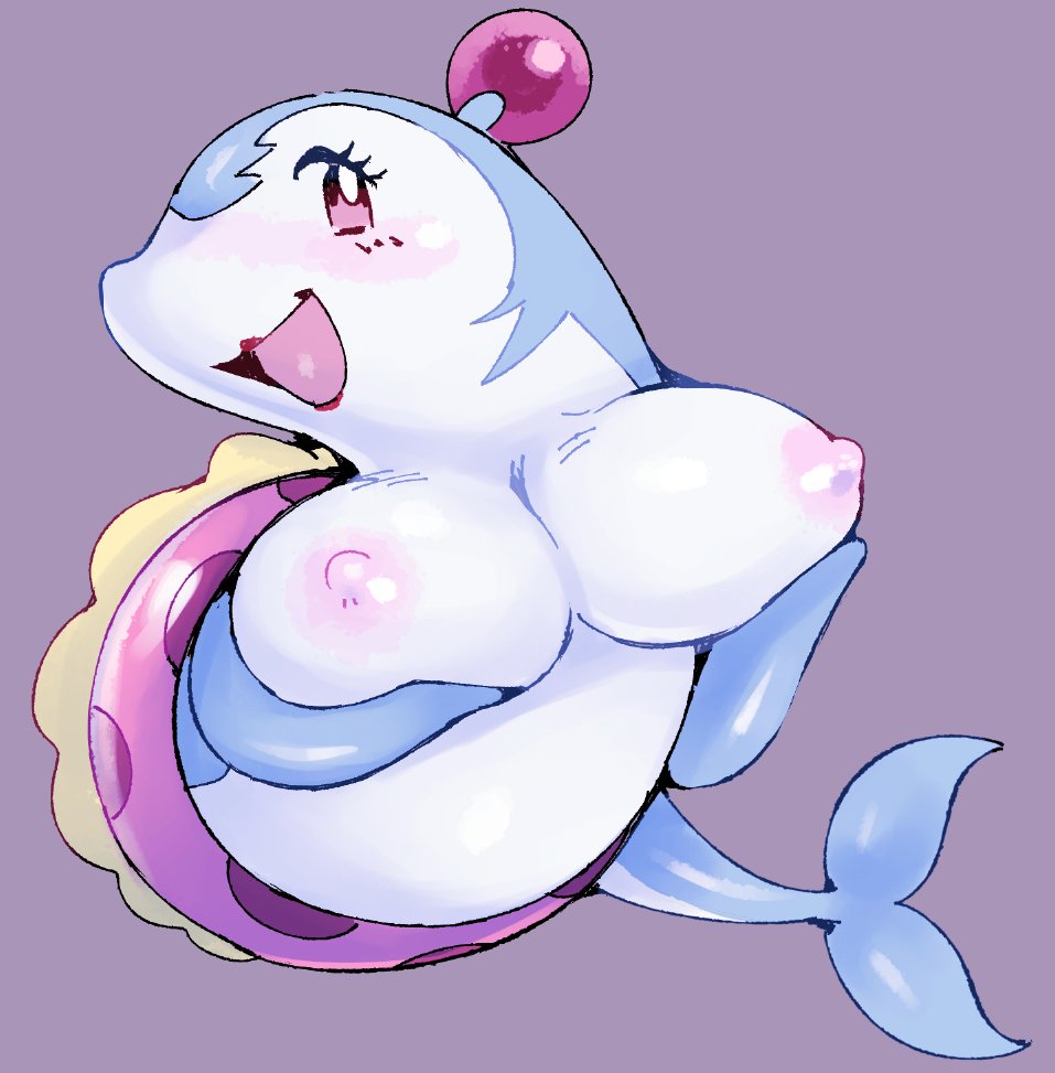 big_breasts blush bomberman_jetters breasts busty_feral cetacean delphinoid dolphin_bomber exed_eyes eyelashes female feral holding_breast inner_tube lipstick makeup mammal marine nipples open_mouth pink_eyes simple_background smile solo toothed_whale