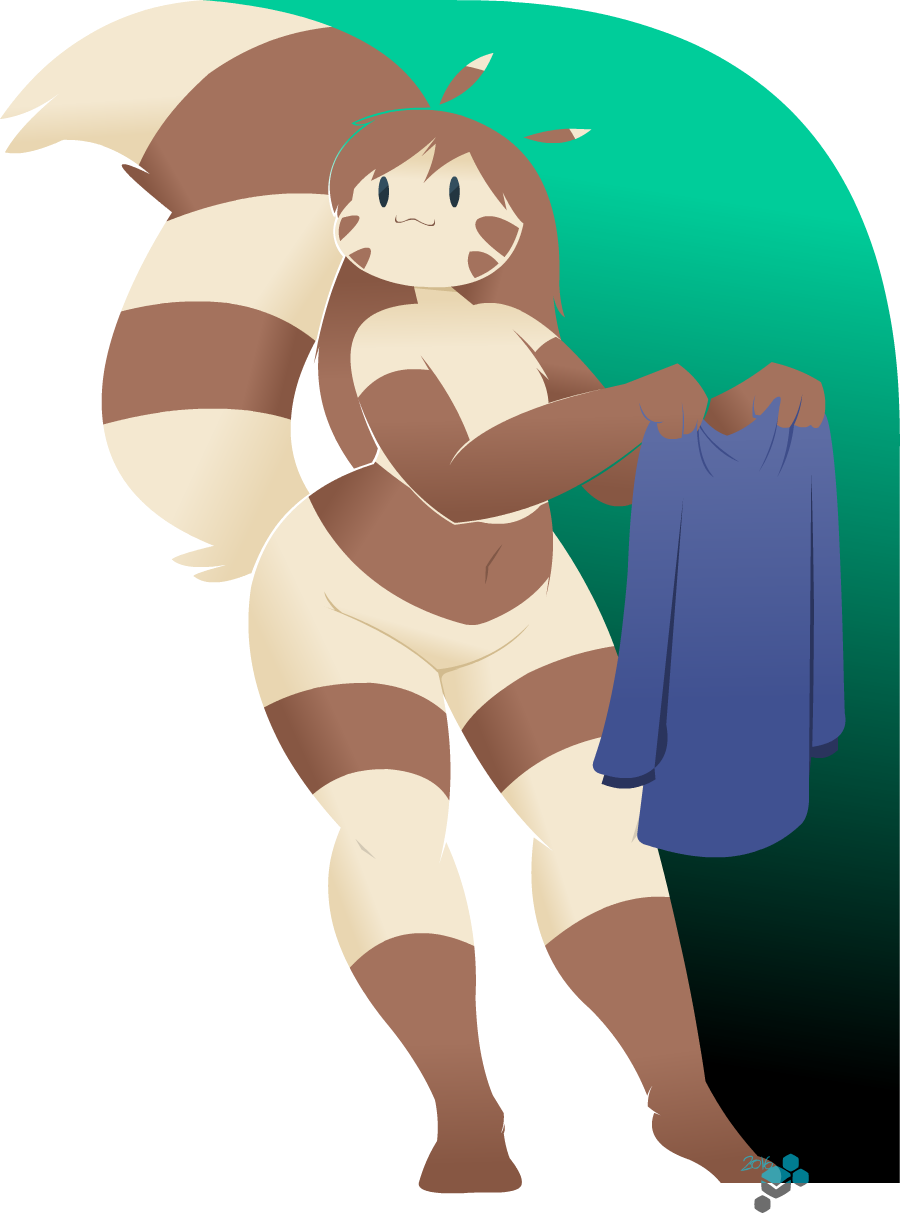 2016 :3 alpha_channel anthro biped blue_clothing blue_topwear brown_body brown_fur brown_hair clothing female fluffy fluffy_tail full-length_portrait fur furret hair hi_res holding_clothing kori_(potoobrigham) navel nintendo nude pok&eacute;mon pok&eacute;mon_(species) portrait potoobrigham simple_background solo standing striped_body striped_fur striped_tail stripes sweater tan_body tan_fur thick_thighs topwear video_games wide_hips