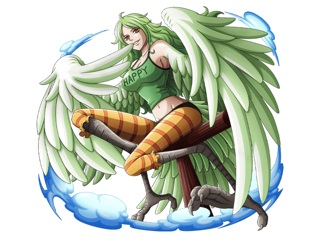 2017 5:4 alpha_channel animal_humanoid avian avian_humanoid big_breasts bird_feet bodskih breasts clothing european_mythology feathered_wings feathers female greek_mythology green_hair hair harpy humanoid looking_at_viewer midriff monet monster_girl_(genre) mythological_avian mythology one_piece shirt solo tank_top topwear wings yellow_eyes