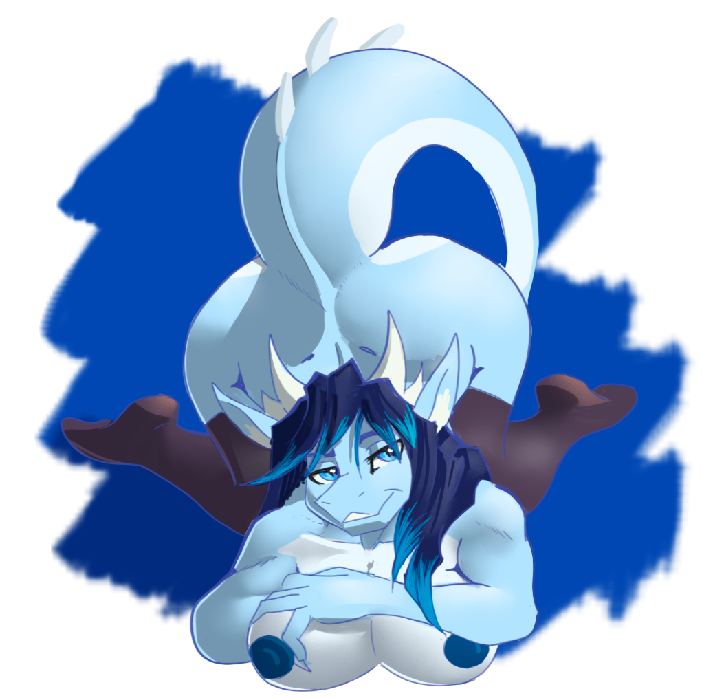 11calebe alpha_channel anthro ass_up big_breasts big_butt blue_body blue_skin border breast_grab breasts butt clothing dragerys_kholodno dragon draigy female hand_on_breast high_socks horn legwear muscular muscular_female nipples presenting presenting_breasts scalie smile socks solo spiked_tail spikes thick_thighs thick_thights thigh_highs transparent_border