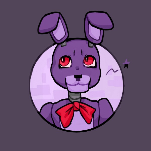 1:1 bonnie_(fnaf) bow_tie five_nights_at_freddy's fur lagomorph leporid machine male mammal profile_pic profile_picture purple_background purple_body purple_fur rabbit robot simple_background smile solo uthav video_games