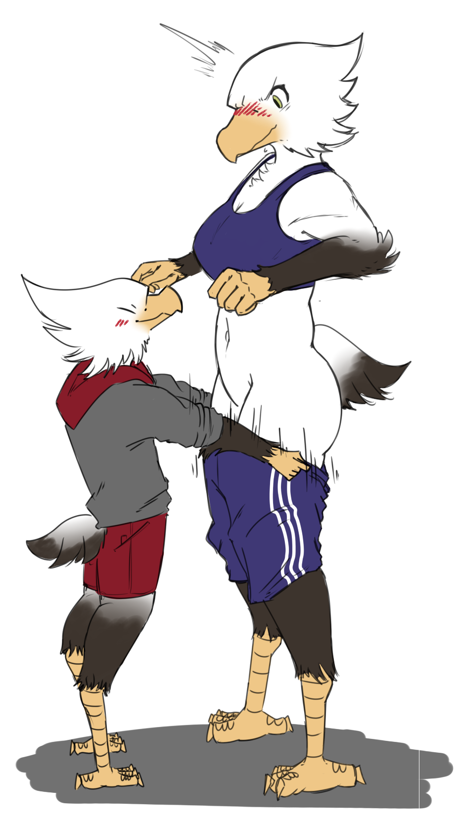 accipitrid accipitriform anthro assisted_exposure avian bird blush breath clothed clothing duo eagle female fully_clothed hi_res male male/female mother mother_and_child mother_and_son panting parent parent_and_child parent_and_son securipun shou_(securipun) size_difference son