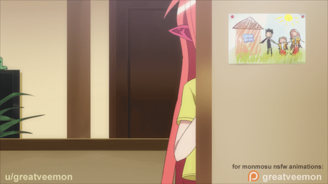 1girl animated animated_gif artist_name blush child child_drawing collarbone commission drawing eyebrows_visible_through_hair fang greatveemon hair_between_eyes hair_ornament hairclip indoors jacket long_hair looking_at_viewer miia_(monster_musume) mika_(miiafag) monster_girl monster_musume_no_iru_nichijou one_eye_closed open_mouth original pointy_ears red_hair scales shirt short_sleeves sidelocks signature slit_pupils solo talking tongue tongue_out white_shirt yellow_eyes