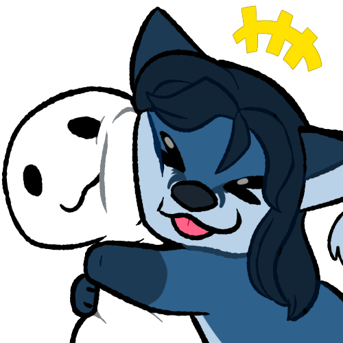 1:1 2020 alpha_channel ambiguous_gender anthro blep blitzdrachin blue_body blue_fur canid canine chibi conditional_dnp digital_media_(artwork) duo female fur hug low_res mammal milly_(millcore) nude simple_background tongue tongue_out transparent_background