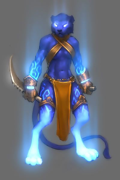 abs anthro armor biped blue_body blue_glow blue_nose bracers clothed clothing digitigrade felid female glowing glowing_eyes glowing_markings heroes_of_might_and_magic loincloth mammal markings melee_weapon might_and_magic navel pantherine rakshasa_(might_and_magic) rakshasa_rani solo standing sword tail_tuft toes tuft ubisoft unknown_artist video_games weapon wrap_bra