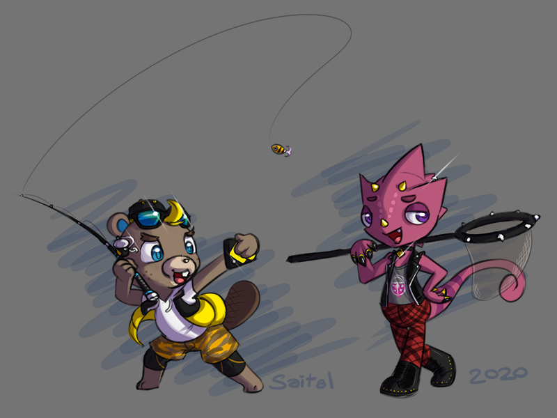 2020 4:3 4_fingers animal_crossing anthro backwards_baseball_cap baseball_cap beaver blue_eyes boots butterfly_net c.j._(animal_crossing) cellphone chameleon choker clothed clothing digital_drawing_(artwork) digital_media_(artwork) duo eyebrows eyewear eyewear_on_head fingers fishing_rod flick_(animal_crossing) footwear freckles grey_background hand_on_hip hat headgear headwear holding_object horn jacket jewelry leather leather_jacket lizard looking_aside male mammal necklace nintendo open_mouth open_smile phone piercing purple_eyes red_body reptile rodent saital scalie selfie simple_background smartphone smile sunglasses sunglasses_on_head taking_picture tan_body topwear vest video_games walking yellow_horn