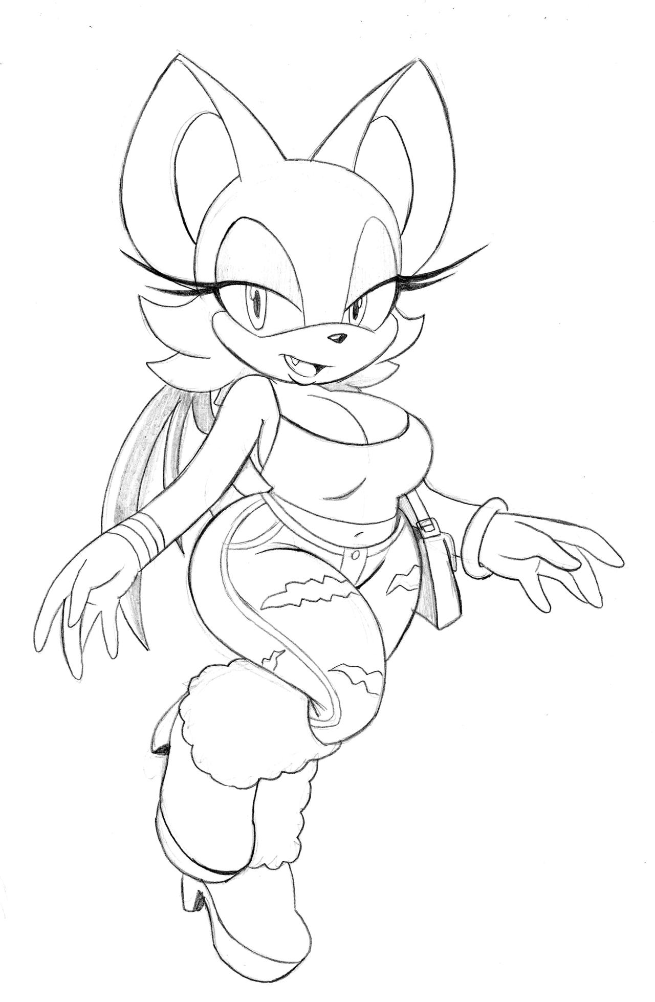 anthro bat_wings big_breasts boots bottomwear bracelet breasts chiropteran cleavage clothed clothing curvy_figure female footwear fur_boots hi_res jeans jewelry looking_at_viewer mammal membrane_(anatomy) membranous_wings midriff monochrome navel omegasunburst open_mouth pants rouge_the_bat shirt solo sonic_the_hedgehog_(series) tank_top topwear torn_bottomwear torn_clothing torn_jeans torn_pants walking wide_hips wings