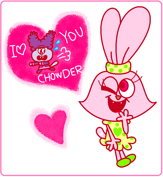 bad_pixiv_id chowder chowder_(series) heart no_humans oekaki panini simple_background