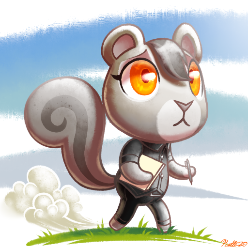 1:1 2020 animal_crossing anthro barefoot belt biped bottomwear chibi clothed clothing conditional_dnp digital_media_(artwork) dust_cloud eastern_grey_squirrel eyelashes faraden featureless_feet featureless_hands fluffy fluffy_tail fully_clothed fur grass grey_body grey_ears grey_fur grey_hair grey_nose grey_squirrel grey_tail hair holding_object legacy long_tail male mammal nintendo orange_eyes pants pure_faraden ratte reverend_(ratte) rodent sciurid shirt short_hair signature solo standing topwear tree_squirrel two_tone_tail video_games walking