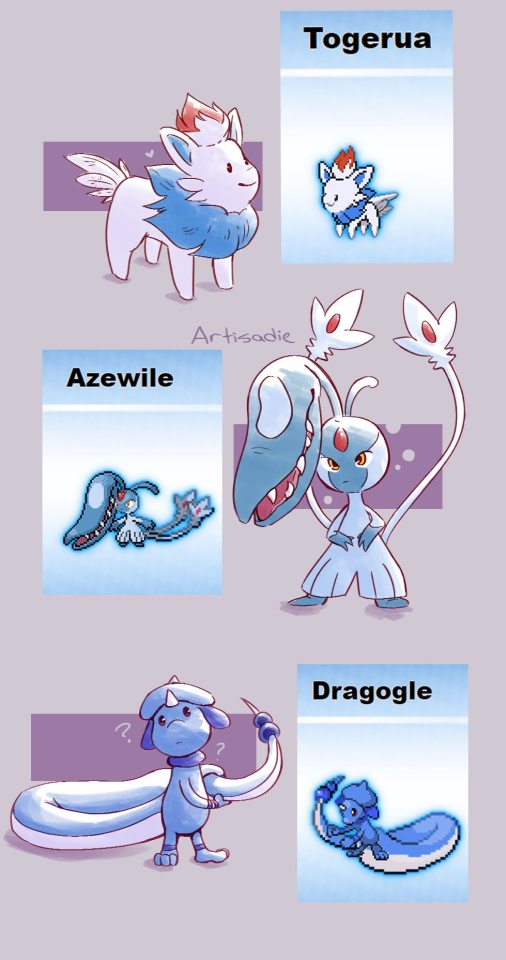 ._. ? artisadie azelf black_eyes character_name commentary creature dragonair english_commentary full_body fusion gen_1_pokemon gen_2_pokemon gen_3_pokemon gen_4_pokemon gen_5_pokemon grey_background heart legs_apart mawile multiple_fusions no_humans pokemon pokemon_(creature) signature simple_background smeargle standing togekiss yellow_eyes zorua