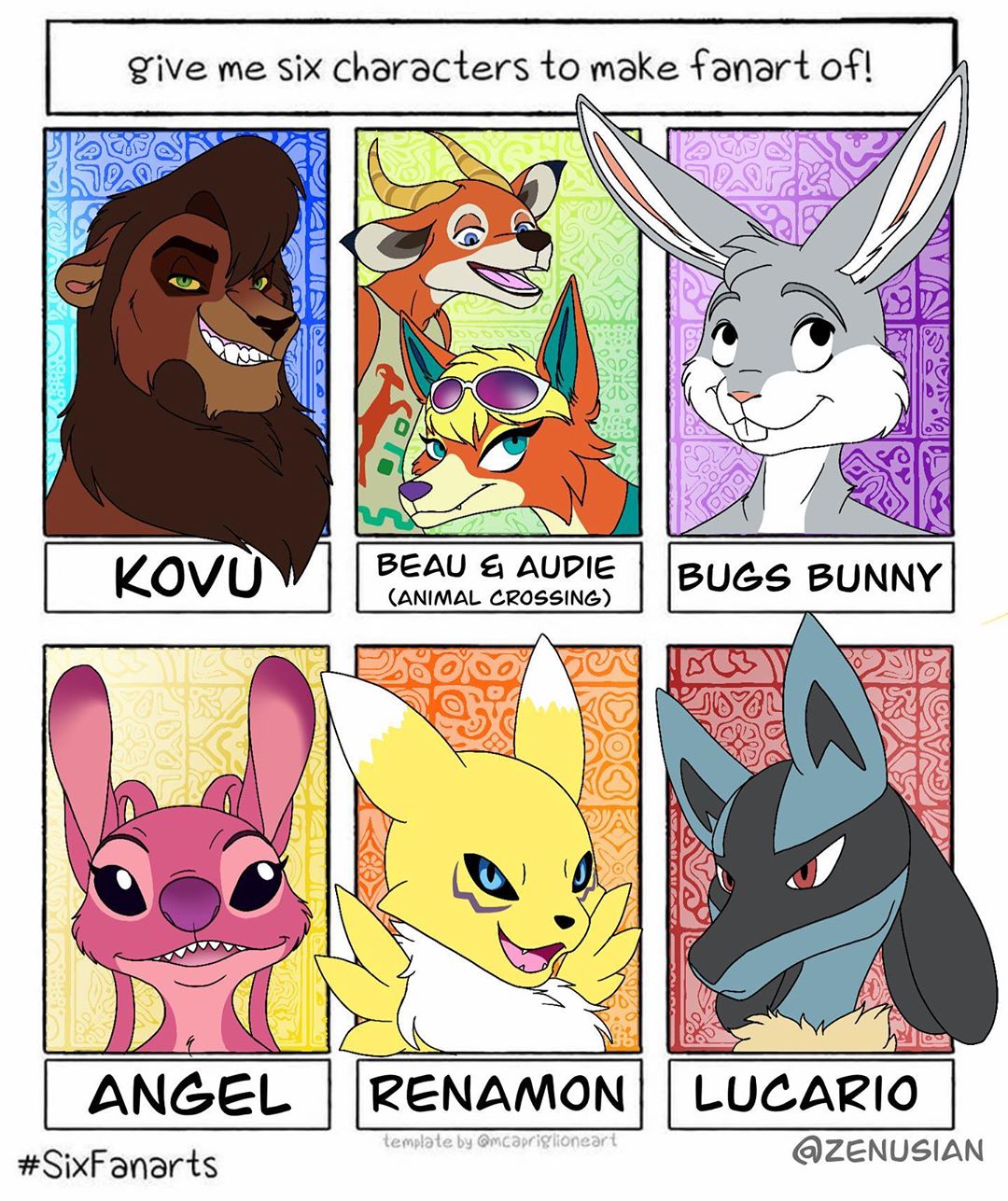 2020 alien ambiguous_gender angel_(lilo_and_stitch) animal_crossing antennae_(anatomy) anthro antlers audie_(animal_crossing) beau_(animal_crossing) black_eyes black_nose black_sclera blonde_hair blue_body blue_eyes blue_fur brown_body brown_fur brown_mane buckteeth bugs_bunny canid canine canis cervid clothed clothing compression_artifacts digimon digimon_(species) dipstick_ears disney english_text experiment_(lilo_and_stitch) eyelashes eyewear eyewear_on_head facial_markings felid female feral fur grey_body grey_fur grin group hair head_markings head_tuft hi_res horn kovu lagomorph leporid lilo_and_stitch lion looking_at_viewer looking_down looking_up looney_tunes lucario male mammal mane markings multicolored_ears nintendo open_mouth open_smile orange_body orange_fur pantherine pink_nose pok&eacute;mon pok&eacute;mon_(species) purple_nose rabbit red_eyes renamon six_fanarts_challenge slit_pupils smile sunglasses sunglasses_on_head teeth text the_lion_king tuft video_games warner_brothers white_body white_fur wolf yellow_body yellow_fur yellow_sclera zenusian