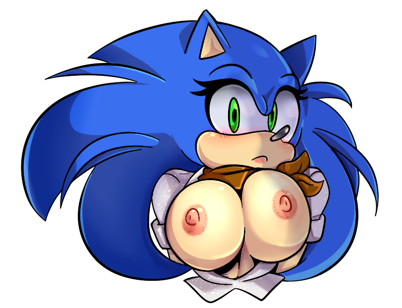 alpha_channel anthro big_breasts blush breasts crossgender female missphase neckerchief nipples simple_background solo sonic_the_hedgehog sonic_the_hedgehog_(series) transparent_background