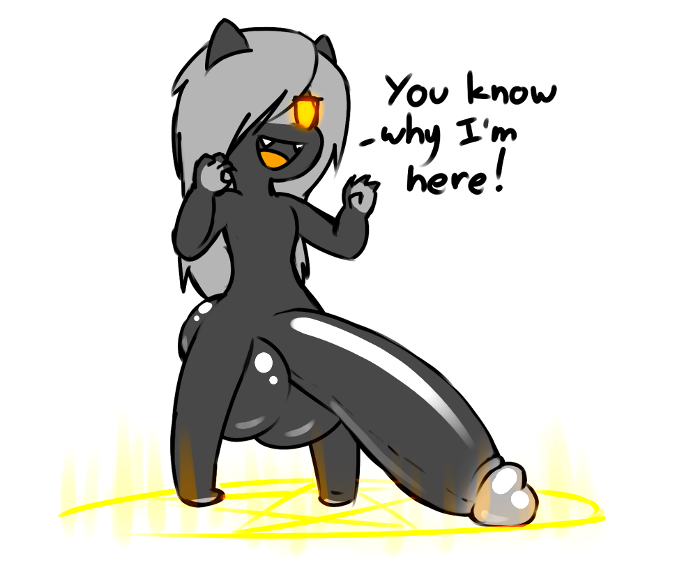 anthro balls big_balls big_penis black_body demon disproportionate fangs fur genitals glistening glistening_body glistening_skin glowing glowing_eyes grey_body grey_fur huge_balls huge_penis humanoid hyper hyper_balls hyper_genitalia hyper_penis imp male norithics norithics_"nori"_kusemurai penis small_body_large_penis solo summoning summoning_circle