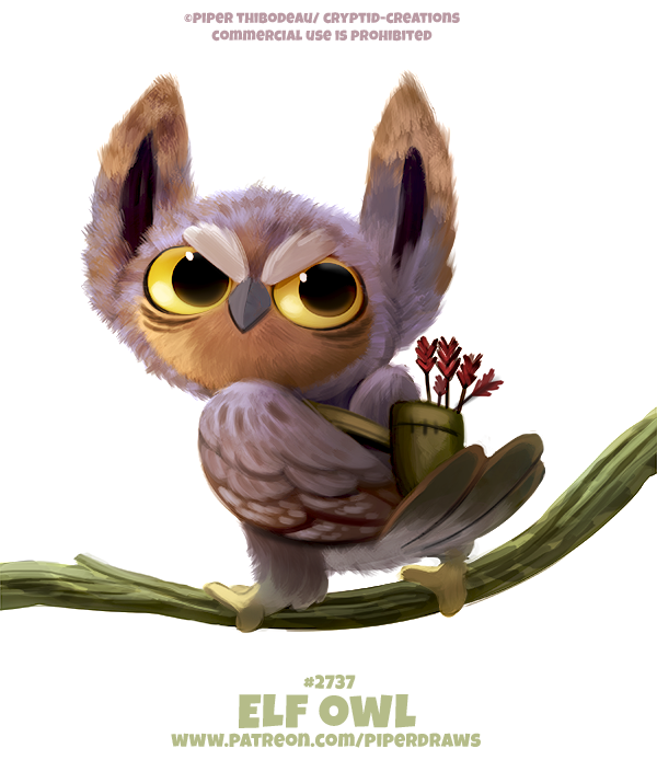 ambiguous_gender arrow avian bird branch brown_body brown_feathers cryptid-creations elf elf_owl english_text feathered_wings feathers feral grey_body grey_feathers humanoid owl quiver simple_background solo text true_owl url white_background wings wood yellow_eyes