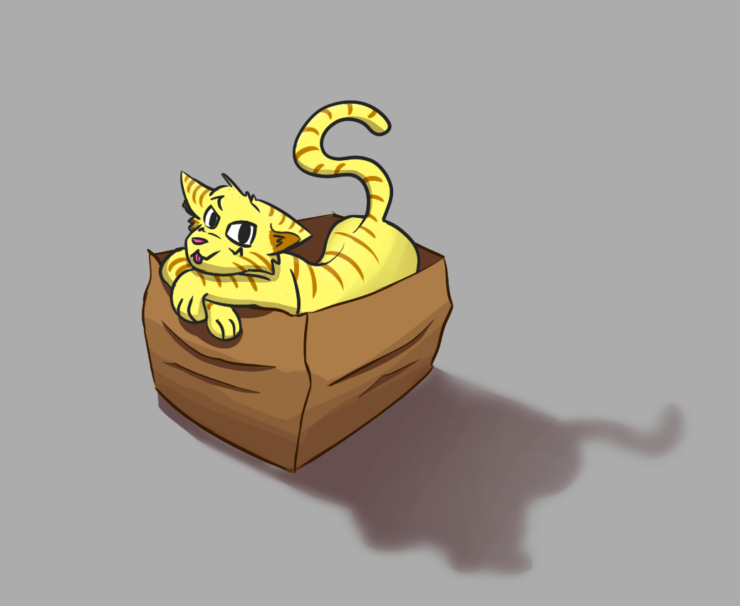 animal_humanoid anthro blonde_hair box brown_body brown_fur container domestic_cat felid felid_humanoid feline feline_humanoid felis fur hair humanoid male mammal mammal_humanoid markings shaded simple_background simple_coloring simple_eyes simple_shading solo unknown1070 yellow_body yellow_fur