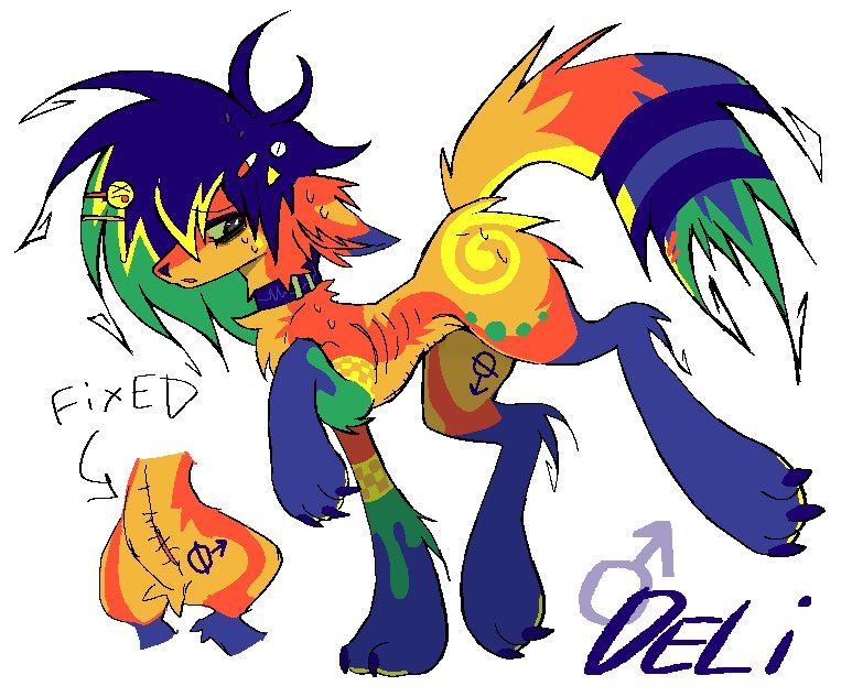 2023 ambiguous_gender canid dethtwink feral fur hair mammal model_sheet multicolored_body multicolored_fur multicolored_hair solo sparkledog stitch_(sewing)