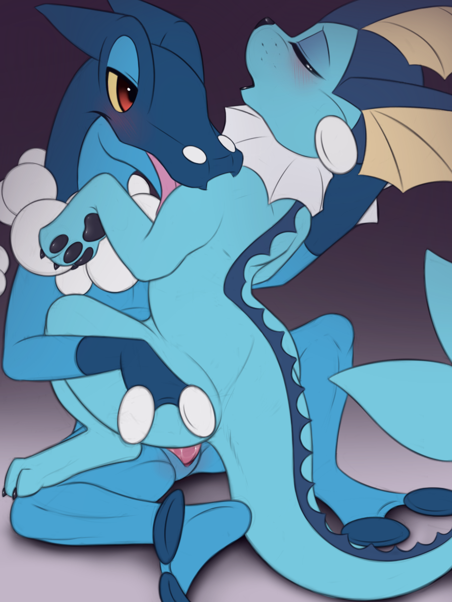3:4 ambiguous_gender animal_genitalia barely_visible_genitalia barely_visible_penis blue_body blue_claws blue_pawpads blush claws digitigrade dorsal_crest duo ear_frill eeveelution embrace eyes_closed feral feral_on_feral fin finger_claws frill_(anatomy) frogadier genital_slit genitals gradient_background grey_background half-closed_eyes head_crest hi_res licking licking_another looking_at_another male male/ambiguous membrane_(anatomy) membranous_frill meraence narrowed_eyes neck_frill nintendo open_mouth pawpads penis pok&eacute;mon pok&eacute;mon_(species) quadruped red_eyes simple_background slit someone's_pc tail_fin toe_claws tongue tongue_out vaporeon video_games yellow_sclera