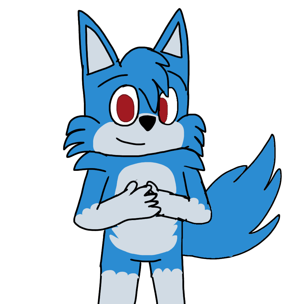 1:1 5_fingers alpha_channel animal_humanoid black_nose blue_body canid canid_humanoid canine canine_humanoid canis fingers fur humanoid iriamu iriamu_okami male male/male mammal mammal_humanoid red_eyes simple_background smile solo transparent_background wolf wolf_humanoid