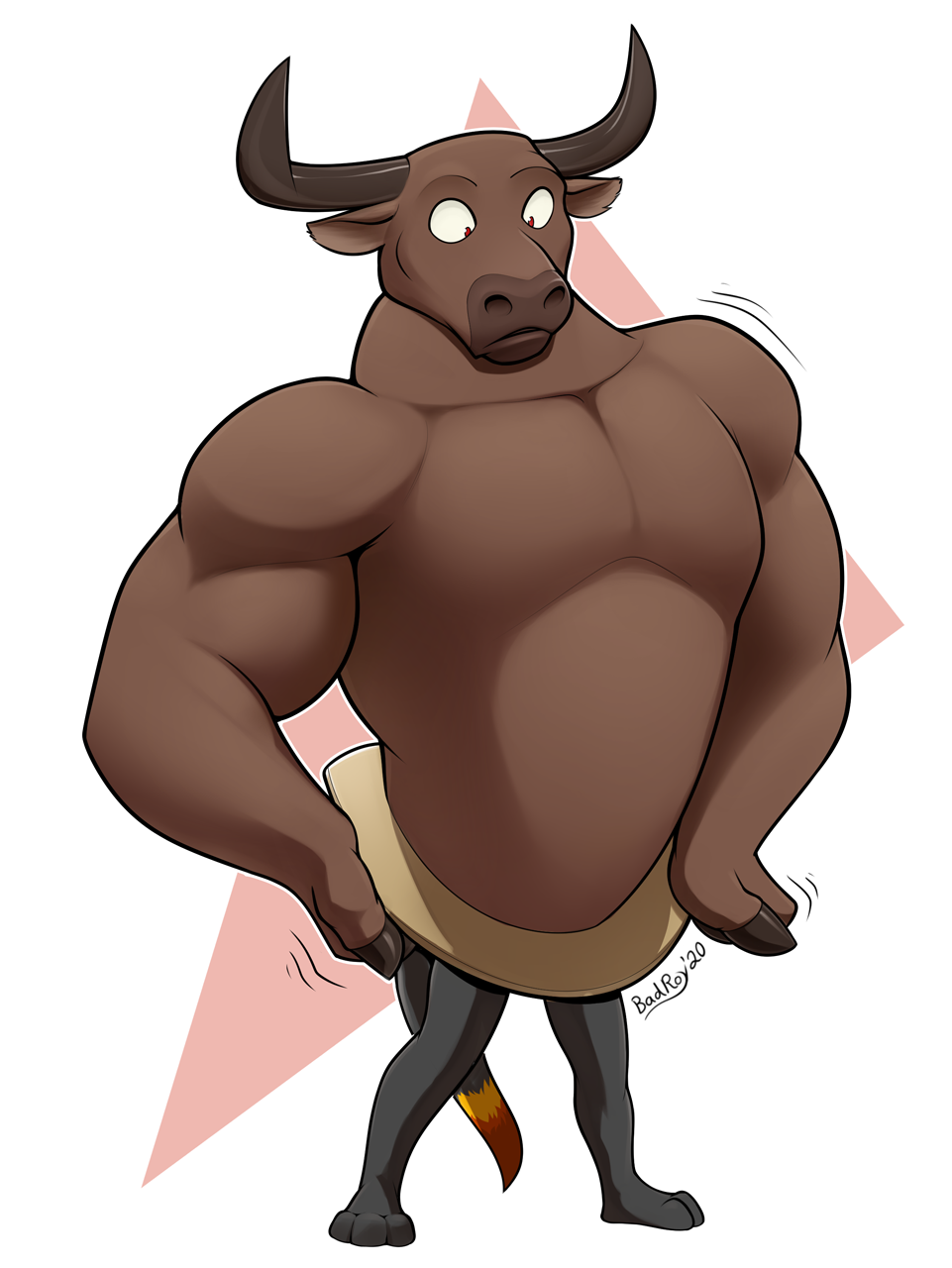 anthro badroy big_muscles blitzkriegotter bovid bovine brown_body cattle growth hi_res horn hula_hoop looking_down lutrine male mammal mid_transformation muscular mustelid nude simple_background solo species_transformation suit_transformation surprise surprise_transformation taxidermy_mount top_heavy transformation