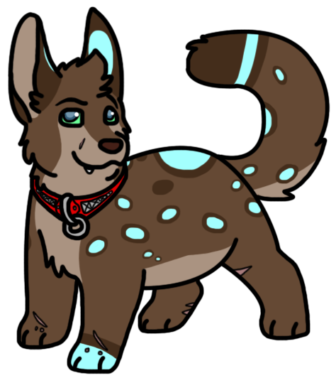 2015 alpha_channel ambiguous_gender blue_eyes blue_markings brown_body brown_fur brown_nose canid canine collar digital_drawing_(artwork) digital_media_(artwork) digitigrade eyebrows facial_scar feral flat_colors foot_scar full-length_portrait fur green_sclera head_tuft leg_scar mammal markings paws portrait raised_tail red_collar scar sebdoggo simple_background smile smirk snout snout_scar solo spots spotted_body spotted_fur standing tail transparent_background tuft