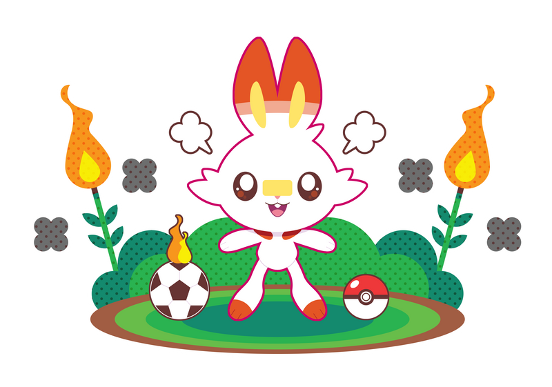 2019 alpha_channel ambiguous_gender ball fire flower fur grass itachi-roxas lagomorph mammal nintendo open_mouth pink_nose plant pok&eacute;ball pok&eacute;mon pok&eacute;mon_(species) red_body red_fur scorbunny semi-anthro simple_background soccer_ball transparent_background video_games white_body white_fur yellow_inner_ear