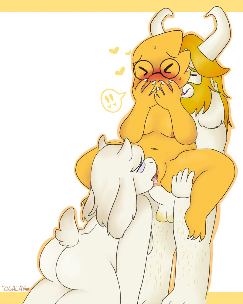 &lt;3 4:5 ahegao alphys anal anal_penetration anthro asgore_dreemurr balls beard big_breasts big_butt bisexual blonde_hair blush bodily_fluids body_hair boss_monster bovid breasts butt caprine chubby_female cum cunnilingus deltarune digital_media_(artwork) dinosaur eyewear facial_hair female female/female floppy_ears genital_fluids genitals glasses goat group hair hand_on_face horn leg_hair lizard looking_pleasured male male/female mammal nails oral penetration penis pubes pussy pussy_juice reptile scalie sex slightly_chubby standing standing_sex thick_thighs togalay toriel undertale vaginal video_games