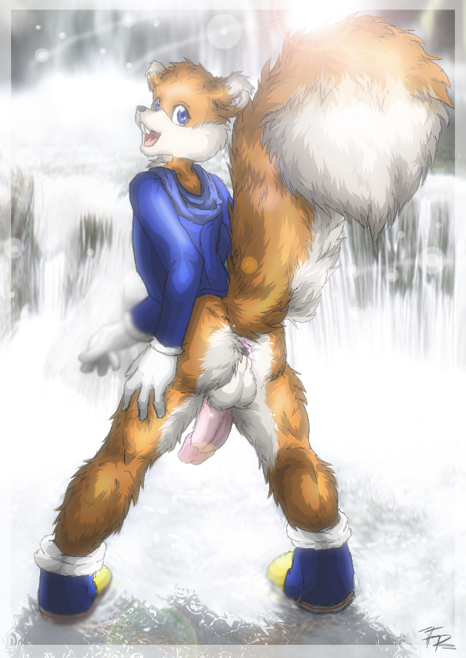 anus balls bottomless clothed clothing conker conker's_bad_fur_day furryratchet half-dressed male penis solo standing