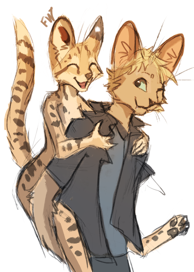 2020 anthro clothed clothing digital_media_(artwork) duo felid feline female fingers flashlioness male mammal nude serval toes