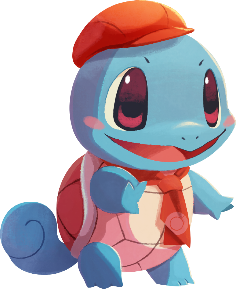 artist_request blush blush_stickers cabbie_hat clothed_pokemon full_body gen_1_pokemon hand_up happy hat neckerchief no_humans official_art open_mouth poke_ball_symbol poke_ball_theme pokemon pokemon_(creature) pokemon_(game) pokemon_cafe_mix red_eyes red_headwear red_neckwear shell smile solo squirtle standing transparent_background