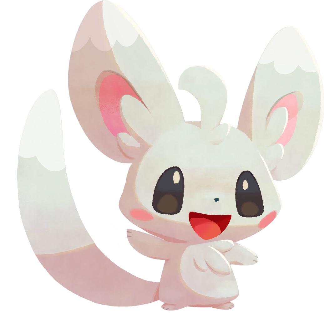arm_up artist_request black_sclera blush blush_stickers full_body gen_5_pokemon happy looking_up minccino no_humans official_art open_mouth pokemon pokemon_(creature) pokemon_(game) pokemon_cafe_mix smile solo standing transparent_background white_eyes