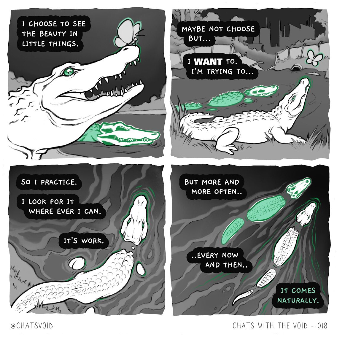 1:1 ambiguous_gender bone comic crocodile crocodilian crocodylid dialogue duo english_text feral green_body reptile scalie skull skullbird spirit text water