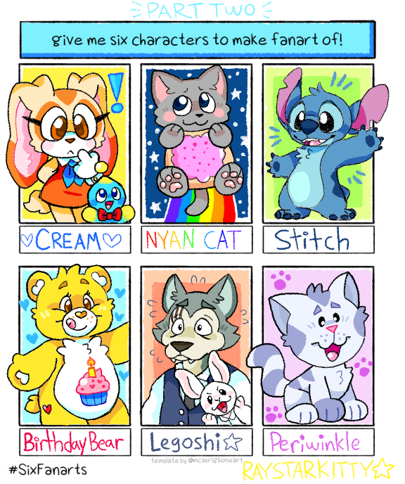 ! &lt;3 2020 3_toes 4_fingers alien ambiguous_gender anthro back_markings beastars birthday_bear black_eyes black_nose blue's_clues blue_body blue_claws blue_eyes blue_fur blue_nose blue_pawpads bow_tie brown_eyes canid canine canis care_bears chao_(sonic) character_name cheese_the_chao chest_tuft claws clothed clothing cream_the_rabbit dipstick_ears disney domestic_cat english_text experiment_(lilo_and_stitch) eyebrows eyelashes felid feline felis female feral fingers footprint fur grey_body grey_fur group haru_(beastars) head_tuft lagomorph legoshi_(beastars) leporid lilo_and_stitch long_ears looking_at_viewer male mammal markings multicolored_ears nickelodeon notched_ear nyan_cat open_mouth open_smile pawpads pawprint periwinkle_(blue's_clues) periwinkle_fur pink_nose pink_pawpads pop-tarts rabbit rainbow raised_inner_eyebrows raystarkitty scar simple_background six_fanarts_challenge small_tail smile sonic_the_hedgehog_(series) standing stitch_(lilo_and_stitch) text toes tongue tongue_out tuft ursid wolf yellow_body yellow_fur yellow_nose