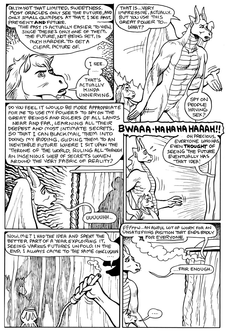 2020 anthro black_and_white clothed clothing comic dragon english_text equid equine female genitals gustav_(here_there_be_dragons) hair horn horse karno male mammal monochrome nude open_mouth pussy speech_bubble teeth text wings zashy