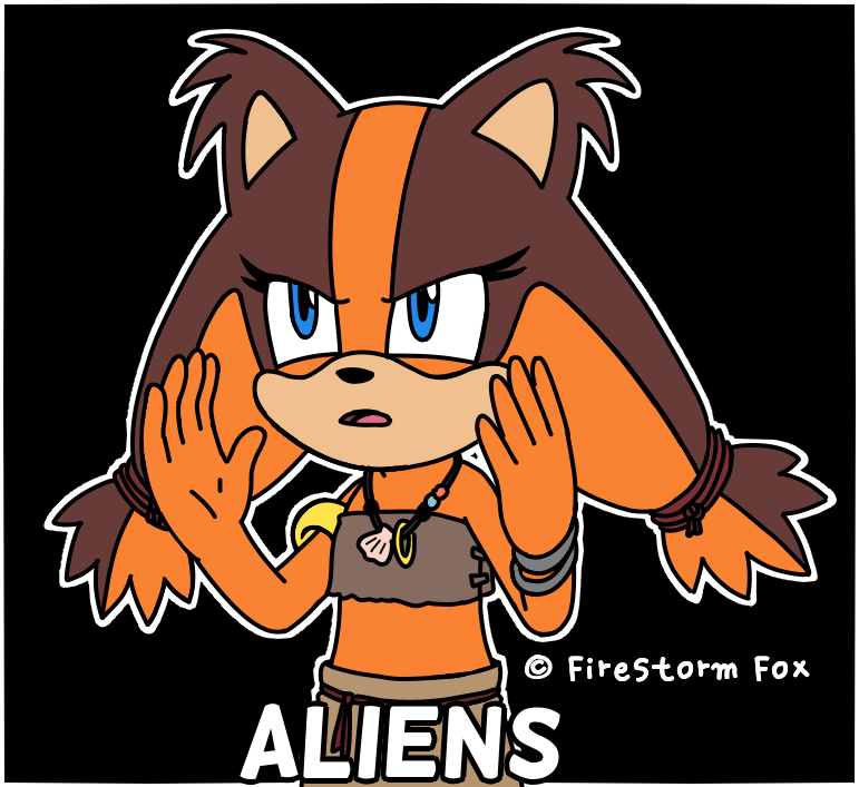 anthro badger blue_eyes clothing english_text female firestormfox jewelry mammal mustelid musteline necklace open_mouth orange_body signature solo sonic_boom sonic_the_hedgehog_(series) sticks_the_jungle_badger text video_games