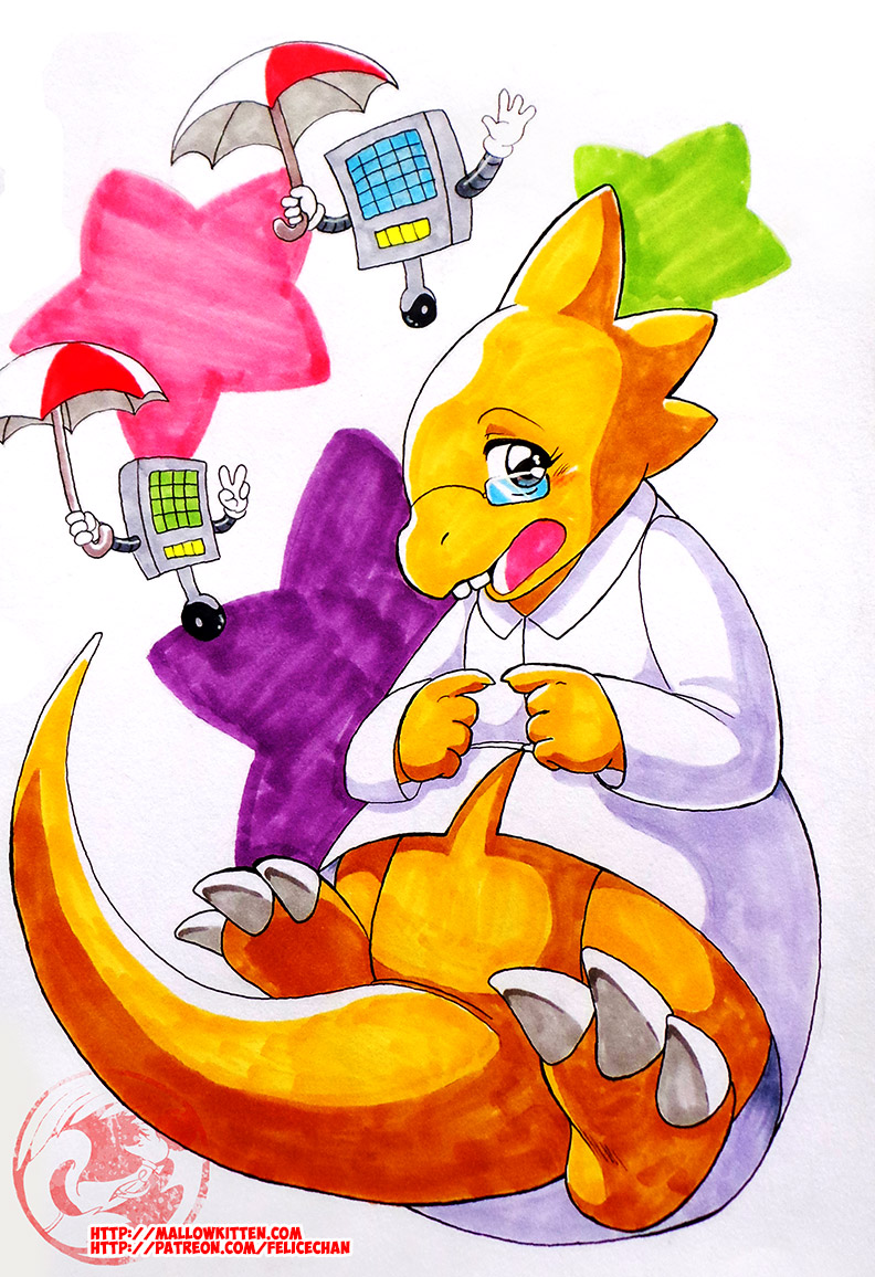 alphys ambiguous_gender anthro blush bottomless buckteeth claws clothed clothing coat eyewear featureless_crotch felice-chan female female_focus glasses gloves handwear holding_object holding_umbrella lab_coat looking_at_viewer machine mettaton nervous open_mouth reptile robot scales scalie simple_background solo_focus star teeth thick_tail topwear umbrella undertale video_games wheel yellow_body yellow_scales