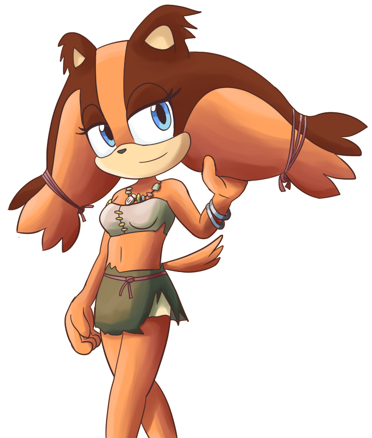 alpha_channel anthro badger blue_eyes breasts clothing female goshaag jewelry mammal mustelid musteline navel necklace smile solo sonic_boom sonic_the_hedgehog_(series) sticks_the_jungle_badger video_games