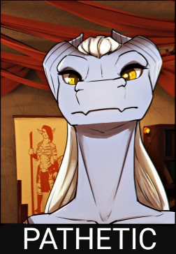 amber_eyes anthro draako dragon edit female feretta horn looking_at_viewer low_res meme mis'alia pathetic_(meme) reaction_image reptile scalie silver_dragon silver_skin solo tale_of_tails webcomic