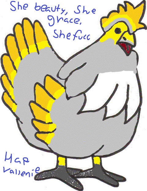 2020 3_toes alternate_form alternate_species ambiguous_gender anonymous_artist avian bad_handwriting bird black_eyes chicken english_text feathers feral galliform gallus_(genus) grey_body grey_feathers kaali meme orange_body orange_feathers phasianid simple_background solo text toes white_background wings yellow_body yellow_feathers