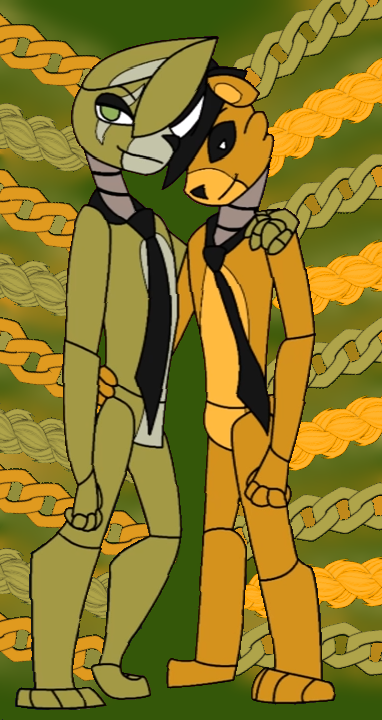 anthro duo five_nights_at_freddy's five_nights_at_freddy's_3 golden_freddy_(fnaf) male springtrap_(fnaf) video_games