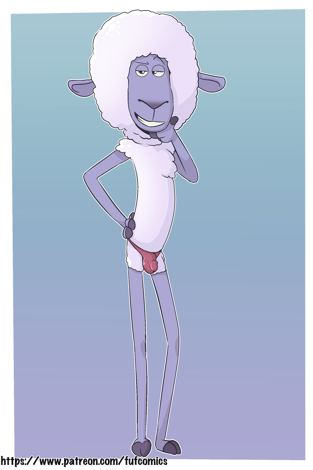 anthro bovid bulge caprine clothing eddie_noodleman fuf genital_outline hi_res illumination_entertainment male mammal penis_outline sheep sing_(movie) solo speedo swimwear